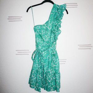 Paisley Ruffle One Shoulder Dress